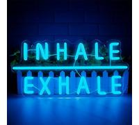 Inhale Exhale LED Neon Signs for Wall Decor, Back to School Supplies Yoga Neon Sign Motivational Wall Art, USB Neon Light for Pilates Spa Yoga Studio Bedroom Gym(7.5 * 15.7in)