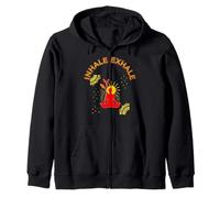 Inhale Exhale Meditation Energy Mandala Art Zip Hoodie