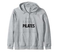 "Inhale Exhale Pilates" Minimalist Gift For Wellness Lovers Zip Hoodie