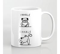 Inhale Exhale Pug Mugs Gift for Women Funny Dog for Men Presents Mug Present for Mom 11oz Daughter Coffee Mug Ceramic Mug Cup Both Sides
