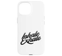Inhale Exhale Retro Typography Mindful Breathing Design Case for iPhone 15