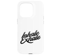 Inhale Exhale Retro Typography Mindful Breathing Design Case for iPhone 15 Pro
