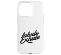 Inhale Exhale Retro Typography Mindful Breathing Design Case for iPhone 15 Pro Max