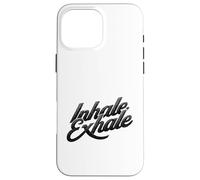 Inhale Exhale Retro Typography Mindful Breathing Design Case for iPhone 16 Pro Max