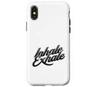 Inhale Exhale Retro Typography Mindful Breathing Design Case for iPhone X/XS