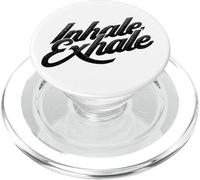 Inhale Exhale Retro Typography Mindful Breathing Design PopSockets PopGrip for MagSafe