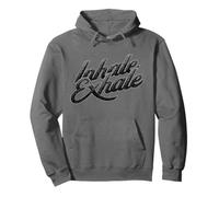 Inhale Exhale Retro Typography Mindful Breathing Design Pullover Hoodie