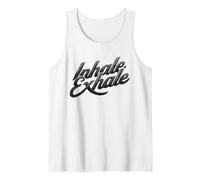 Inhale Exhale Retro Typography Mindful Breathing Design Tank Top