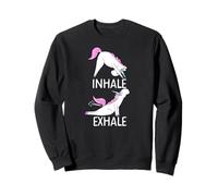 INHALE EXHALE Unicorn Yoga Funny Farting Meme Sweatshirt