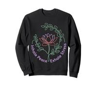 Inhale Peace Exhale Stress Lotus Botanical Sweatshirt