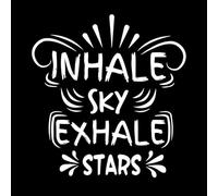 Inhale Sky Exhale Stars Quotes Vinyl Art Sticker 54.6x57.9cm Tattoo Culture White