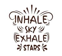 Inhale Sky Exhale Stars Quotes Vinyl Art Sticker 67.2x71.2cm Glass Stickers Coffee