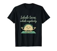 Inhale Tacos Exhale Negativity Funny Taco Yoga Art T-Shirt