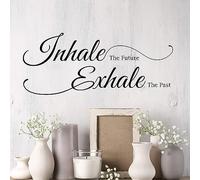 Inhale The Future Exhale The Past Wall Sticker Yoga Studio Meditation Reiki Sport Inspiral Quote Wall Decal Living Room,Black,56cmwidex23cmhigh
