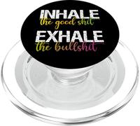 Inhale the Good Exhale The Bullshit Psychedelic Yoga Chakra PopSockets PopGrip for MagSafe