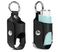 Inhaler Carrying Case - Spacer Holder, Travel Pouch | Pu Leather Storage Case with Clip for Daily Use, Protective Bag for Hiking School Backpack Medical Supplies Pocket Organizer Solution