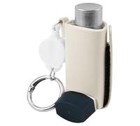 Inhaler Case,Asthma Inhaler Holder Keychain,Inhaler Cover,Retractable Clip PU Leather Protective Travel Handy Mini Holster for Kids and Adults.Carrying Case with Carabiner Clip,Inhaler (White)