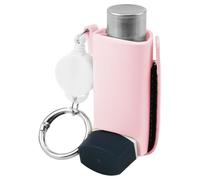 Inhaler Case,Asthma Inhaler Holder Keychain,Inhaler Cover,Retractable Clip PU Leather Protective Travel Handy Mini Holster for Kids and Adults.Carrying Case with Carabiner Clip,Inhaler (Pink)
