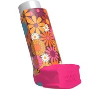 Inhaler Tailor Asthma Inhaler Cover - Flower Power, Ventolin | Vegan leather case sleeve for Ventolin style inhalers. Eyelet for keychain/lanyard. Handmade in England. Over 30 designs