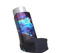 Inhaler Tailor Asthma Inhaler Cover - Galaxy, Shorter | Vegan leather case sleeve for shorter style inhalers. Eyelet for keychain/lanyard. Handmade in England. Over 30 designs