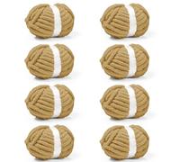 Inhand 8 Pack Chunky Chenille Yarn for Crocheting-30.6 Yards, 7.7oz, Soft Fluffy Thick Yarn,Gifts for Women/Grandma/Men Birthday Christmas Unique,Hand Knitting for Blankets&DIY Crafts (Khaki)