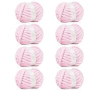 Inhand 8 Pack Chunky Chenille Yarn for Crocheting-30.6 Yards, 7.7oz, Soft Fluffy Thick Yarn, Gifts for Women/Grandma Birthday Christmas Unique, Hand Knitting for Blankets & DIY Crafts (Light Pink)