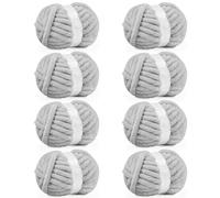 Inhand 8 Pack Chunky Chenille Yarn for Crocheting-30.6 Yards, 7.7oz, Soft Fluffy Thick Yarn,Gifts for Women/Grandma/Men Birthday Christmas Unique,Hand Knitting for Blankets&DIY Crafts (Light Gray)