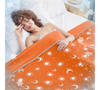 inhand Cooling Blanket Queen Size (90"x90") - Double Sided Cooling Blankets for Hot Sleepers, Cool Lightweight Summer Blanket for Sofa Bed Couch, Travel, House Warming Gifts New Home Sunset Orange