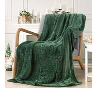 inhand Fleece Throw Blankets, Super Soft Flannel Cozy Blankets for Adults, Washable Lightweight Fuzzy Blanket for Couch Sofa Bed Office, Throw Size Warm Plush Blankets for All Season (50"×60", Green)