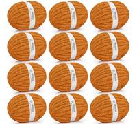 Inhand Orange YellowChunky Chenille Yarn for Hand Knitting,Thick Bulky Fall Decor Blanket Yarn for Crocheting,Soft Fluffy Yarn for Autumn Crochet Gifts for Women/Beginners,12 Pack (29.5Yds/8.4oz Each)