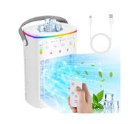 INHDBOX Mobile Air Conditioner, 4-in-1 Air Cooler & Humidifier, 1000ml, 3 Modes, 7 Colours Night Light, Portable, Energy Efficient & Ultra-Quiet Operation with Timer Function