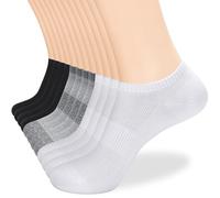 inhees Women's Ankle Cotton Socks - 8/12 Pairs Low Cut Athletic Running Thin No Show White socks, 12 Pairs White4+black4+grey4, 5-7
