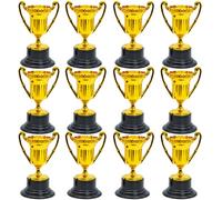 inheming 12 pcs Plastic Gold Trophies,Winner Gold Achievement Trophies,Golden Award Trophy Cups for Sports Day Or School Matches