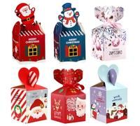 INHEMING 24 Pcs Christmas Party Favour Box Packs,Christmas Kraft Paper Candy Boxes for Chocolates, Cookies,Candy, Party Favors 10 x 8.5 x 8.5 cm