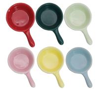 inheming 6 pcs Colorful Ceramic Sauce Dishes,Ketchup Side Dish Tableware,Small Bowls for Dipping with Handle, for Sauce and Vinegar, Salad, Soy Sauce Wasabi, Chili