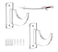 inheming Clear Sword Stand Wall Mount, 1 Set Wall-Mounted Sword Stand Display ,Acrylic Light Saber Display Rack for Light Saber Sword Wall Bracket