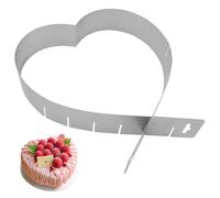 inheming Heart Shape Cake Ring,Baking Frame Heart Adjustable, 6 sizes Heart-Shaped Mousse Ring,6-10 Inch,for Cakes, Mousses and Desserts