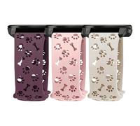 Inhosper 3 Pack 20mm Silicone Bands Compatible with Garmin Vivoactive 6/5/3/Venu/Venu Sq/Venu 2 Plus,Soft Sport Hollow-Out Dog Paw Design Watch Bands for Garmin Forerunner 245/55/165/645/Vivomove