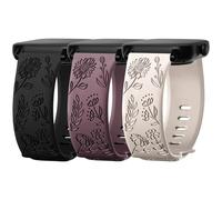 Inhosper 3 Pack Flower Pattern Bands Compatible with IDW13 IDW16 IDW19 Smartwatch,22mm Soft Silicone Strap for Fitpolo/Woneligo IDW13/FITVII HM57/H56/ID208 Plus/TOOBUR/ENOMIR/Gydom/Veryfit IDW19 Watch