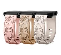 Inhosper 3 Pack Flower Pattern Bands Compatible with IDW13 IDW16 IDW19 Smartwatch,22mm Soft Silicone Strap for Fitpolo/Woneligo IDW13/FITVII HM57/H56/ID208 Plus/TOOBUR/ENOMIR/Gydom/Veryfit IDW19 Watch