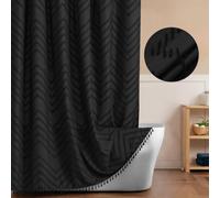 INHOUSOLU HOME DÉCOR Inhousolu Home Decor Bathroom Shower Curtain 72X72',boho Tufted Chevron Stripes,hotel Luxury,machine Washable Waterproof Polyester