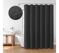 INHOUSOLU HOME DÉCOR Inhousolu Home Decor Bathroom Shower Curtain 72X72In, Black Waffle Weave Heavy Duty 230Gsm,waterproof Machine Washable,hotel Style
