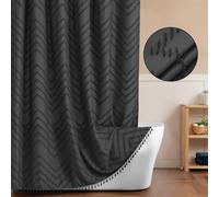 INHOUSOLU HOME DÉCOR Inhousolu Home Décor Boho Bathroom Shower Curtain 72X72', Waterproof Mould Resistant With 14 Rustproof Hooks, Grey
