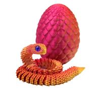 inhzoy 2PCS 3D Printed Snake Dragon Egg Set, Crystal Animals Egg Fidget Toy with Dragon Inside Easter Halloween for Kids Red One Size