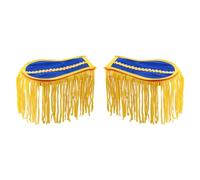 inhzoy 2pcs Epaulettes with Tassel Chain Punk Style Epaulettes Uniform Shoulder Badge Fashionable Cosplay Performance Costume Accessories Type A Blue One Size