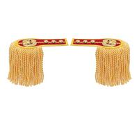 inhzoy 2Pcs Golden Fringe Shoulder Board Vintage Epaulettes Ringmaster Shoulder Badges Uniforms Cosplay Costume Party Accessories Red C One Size