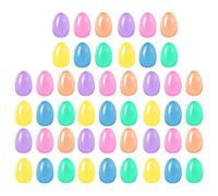 inhzoy 50Pcs Easter Eggs, Fillable Colorful Bright Plastic Eggs Empty for Party Favor, Easter Basket Stuffers Fillers Multicolor One Size