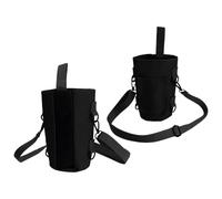 inhzoy Adjustable Insulated Water Bottle Carrier Bag with Padded Shoulder Strap and Phone Pocket for Hiking Gym Travel Black A One Size