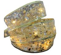 inhzoy Christmas Tree Decorations Combine Ribbon and Fairy String Lights for A Magical Effec for Xmas Tree Home Decor Gold One Size