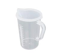 inhzoy Clear Plastic Measuring Jug 2 Litre/1 Litre BPA Free Measuring Cups for Kitchen Baking Laboratory Measurement Conversion Chart Clear B 1L with Lid